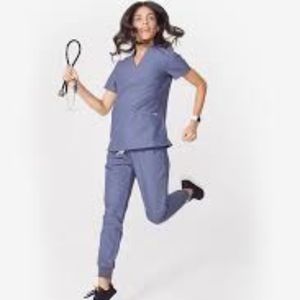 Figs Zamora Jogger Pants Petite Heather Denim